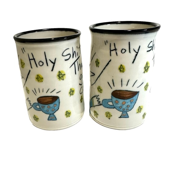 Tom Edwards Studio Wallyware Pottery Coffee Mugs (2) - Picture 3 of 10